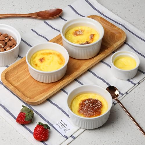 Incrizma Porcelain Ramekins Durable Baking Cups for Souffle, Creme Brulee, Custards, Pudding and Ice Cream (Set of 6 Pcs) - Image 5
