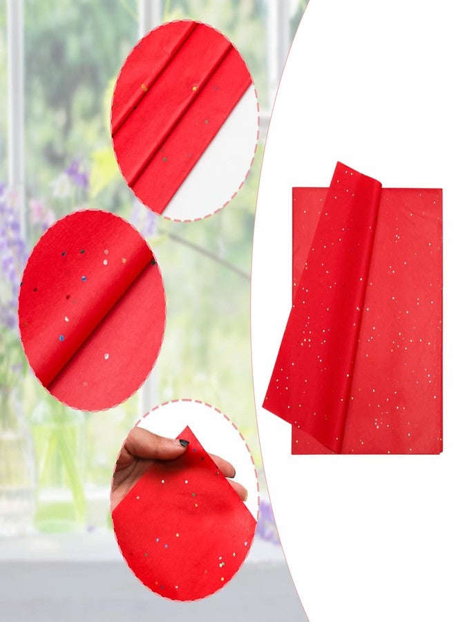 Pocoxll 50 Sheets Red Gift Bag Tissue Paper, 20 x 13 Inch Glitter Tissue Paper for Gift Wrap, Filler Flower, DIY Crafts and Birthday Wedding Decor - Image 4