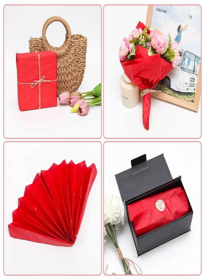 Pocoxll 50 Sheets Red Gift Bag Tissue Paper, 20 x 13 Inch Glitter Tissue Paper for Gift Wrap, Filler Flower, DIY Crafts and Birthday Wedding Decor - Image 5
