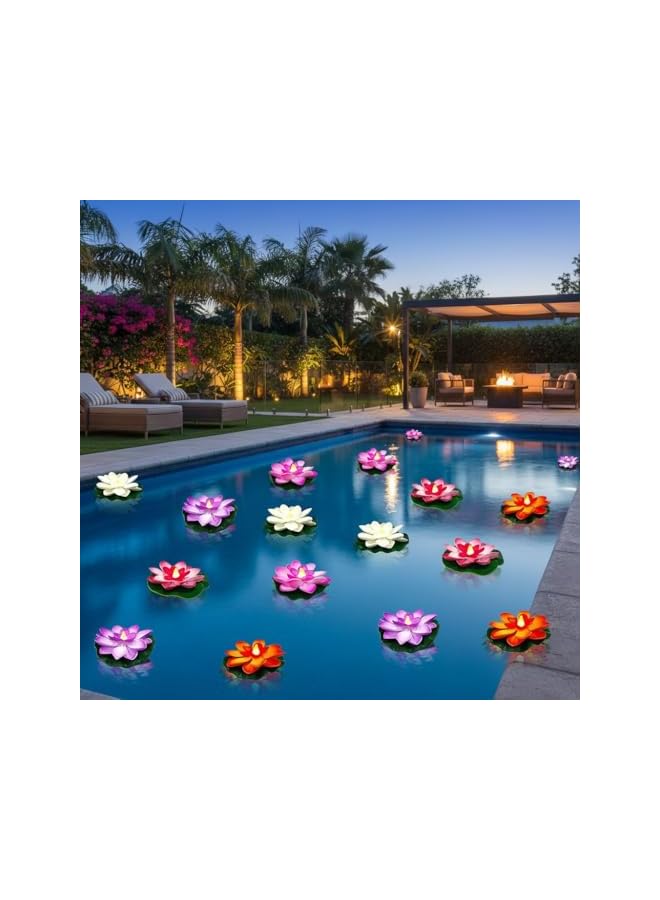 S-TOP 6 PCS Floating Lotus Lantern,Lotus Lamp Thanksgiving Day Decor - Image 4