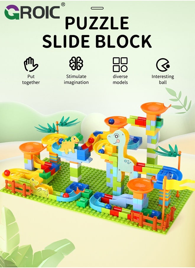 GROIC 260Pcs Dinosaur Marble Runs for Kids,Marble Run for Kids,Marble Runs Building Blocks,Big Blocks Educational Stem for Toddlers,Fun Dinosaur Toys  - Image 5