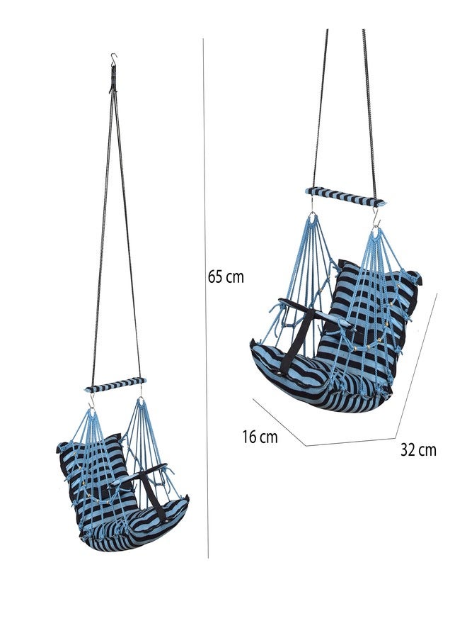 Windson Craft Cotton Baby Hanging Swing for Kids jhula 1-5 Years Swings Cradle Chair uyyala New Born Baby Gifts Foldable and Washable with Safety Belt, Home & Garden (Patta Blue) - Image 5