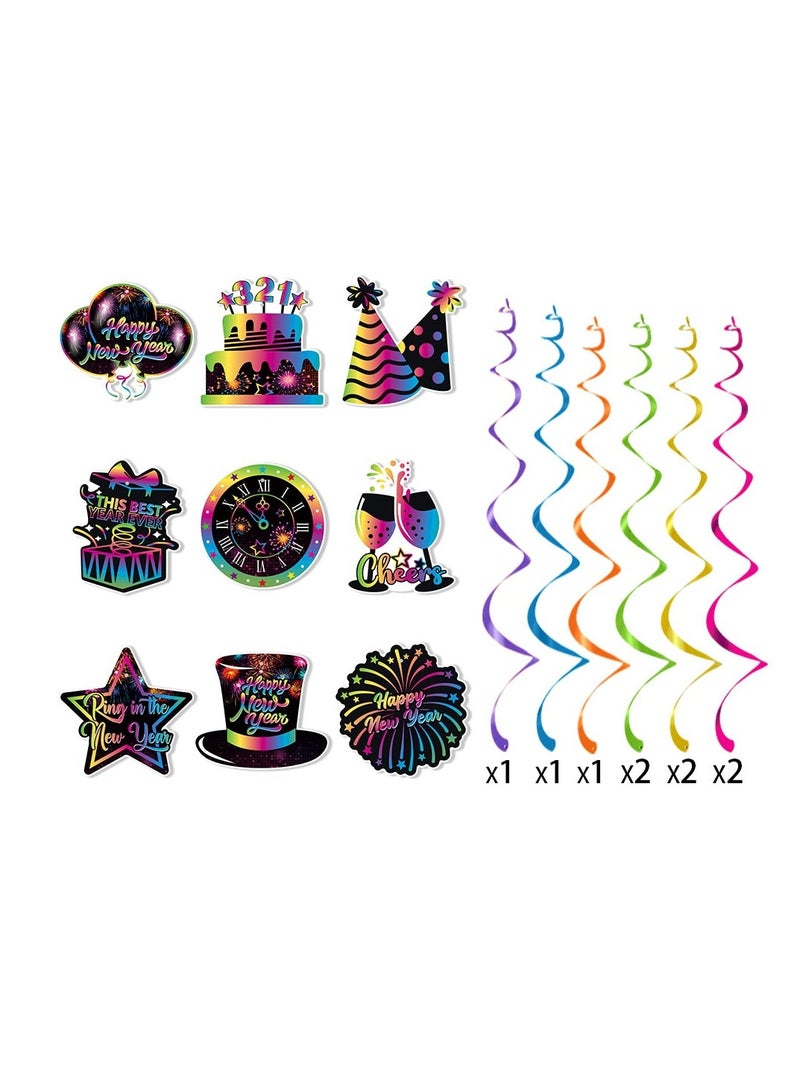 New Year party decoration 1 set of spiral pendant pull banner