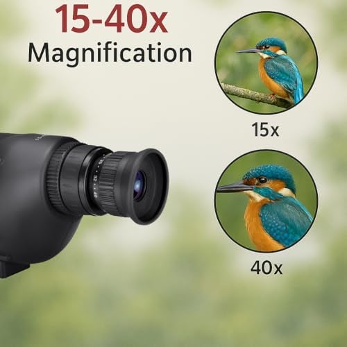Barska Colorado 15-40x50 Spotting Scope – Compact Straight Body, Fully-Coated Optics, Blue Eyepiece, Mini Tripod & Soft Case – for Bird Watching & Target Shooting - Image 4