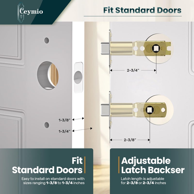 CEYMIO Glass Door Knobs for Interior Doors - Vintage Crystal Privacy Bedroom & Bathroom Door Knob with Lock - Diamond Cut Door Handle - Antique Brass Finish (1 Pack 7 Inch Height) - Image 3