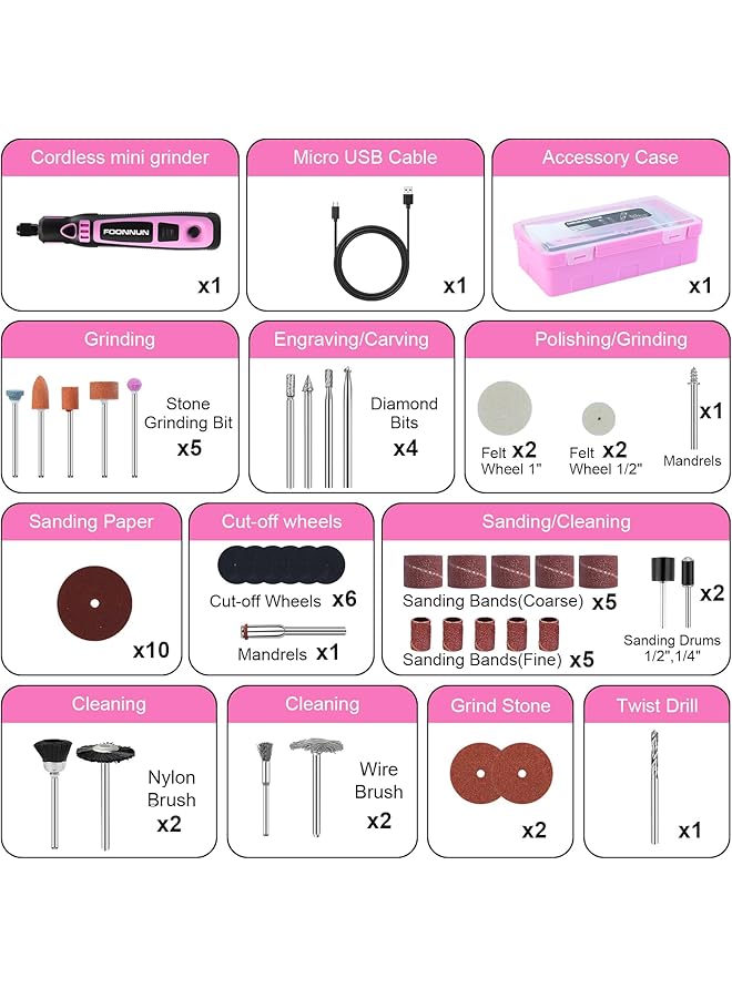 erorex Rotary Tool Kit Mini Cordless Rotary Tool Set Cordless Diy Electric Sanding Tool 3 Speed Variable 3.6 Volt With 50 Pieces Of Accessories For Sanding Engraving Polishing And Diy - Image 3