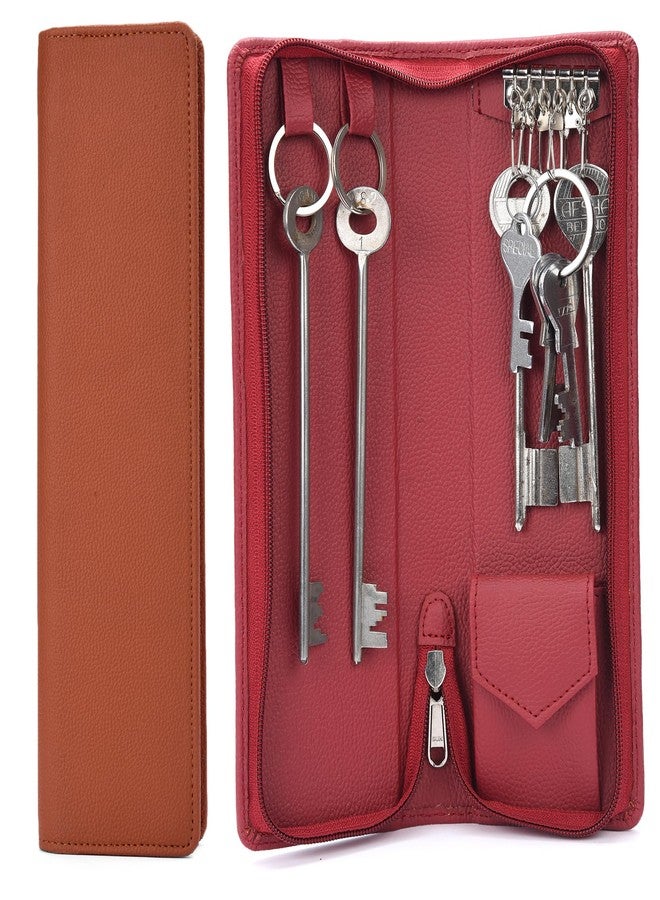 Essart Sarvika Collection 32.50cm Pack of 2 PU Leather Key Case Wallet Keychain Men & Women Key Pouch Holder, Durable Bank Locker Key Pouch (Black:Brown) - Image 1