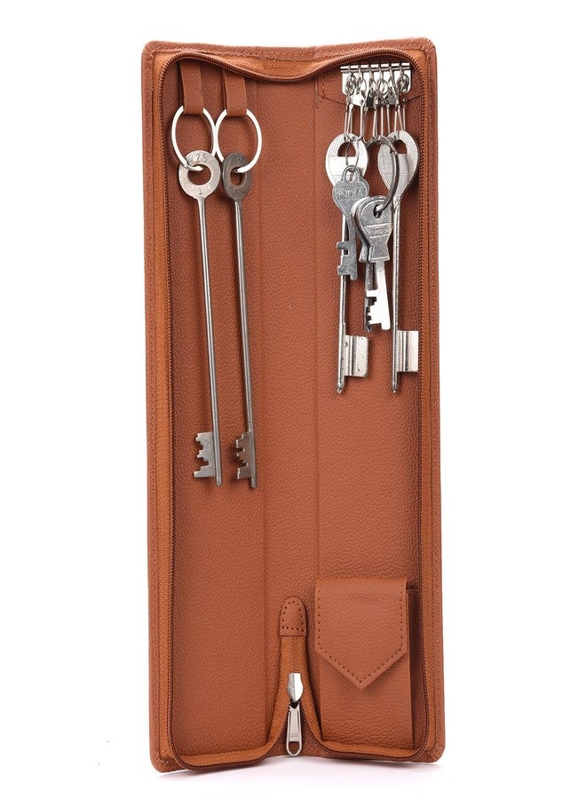 Essart Sarvika Collection 32.50cm Pack of 2 PU Leather Key Case Wallet Keychain Men & Women Key Pouch Holder, Durable Bank Locker Key Pouch (Black:Brown) - Image 4