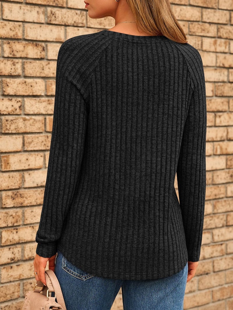 AUTOMET Womens Long Sleeve Shirts Fall Fashion Tops Crewneck Dressy Sweaters Tunic Winter Clothes Casual Outfits Black M - Image 4