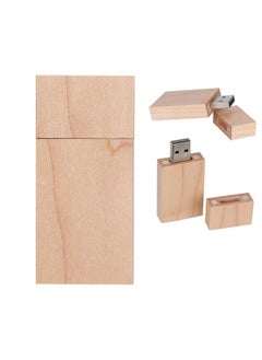 Thoraya Square Maple Portable Drive Storage Wood Box USB2.0 Flash Memory U Disk 64G  - Image 5