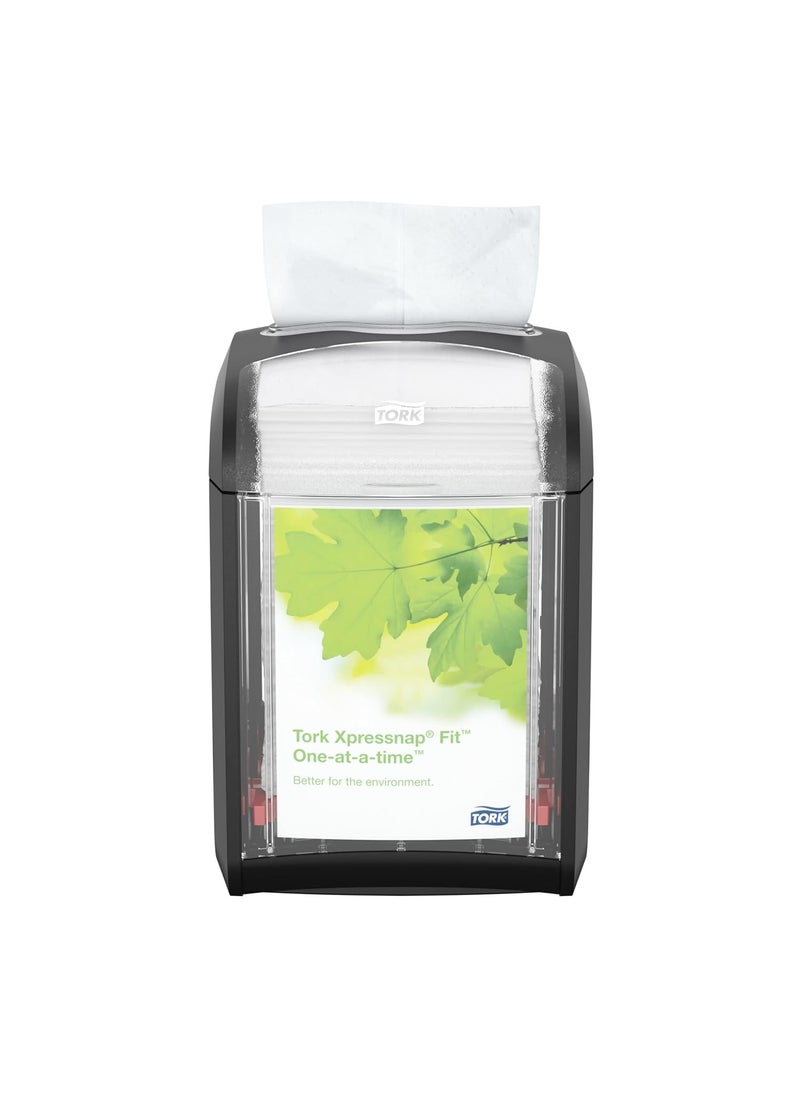 Tork Tork Xpressnap Fit Tabletop Napkin Dispenser Black N14 Signature Range Oneatatime Dispensing 67 x 44 x 56 7232000 x4  - Image 1