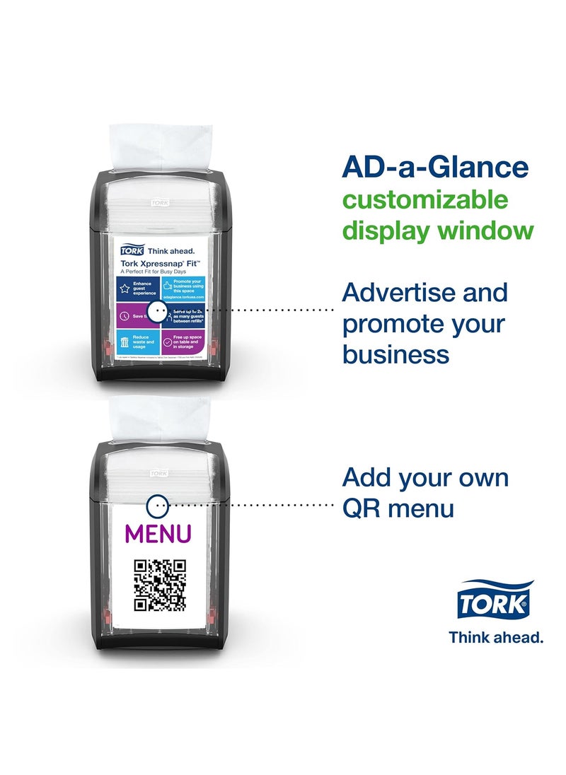Tork Tork Xpressnap Fit Tabletop Napkin Dispenser Black N14 Signature Range Oneatatime Dispensing 67 x 44 x 56 7232000 x4  - Image 5