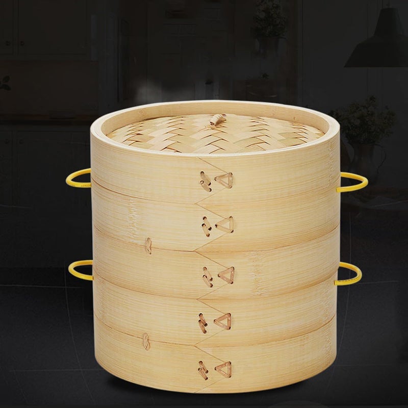 20cm Round Steamer Basket Set for Dumplings Vegetables And Seafood - Image 4