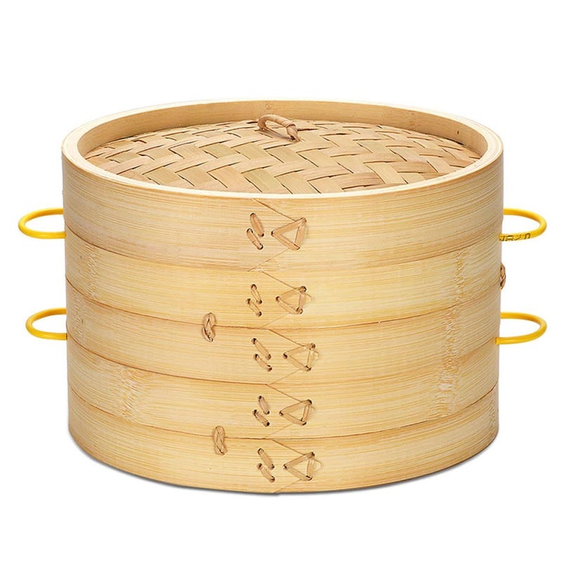 20cm Round Steamer Basket Set for Dumplings Vegetables And Seafood - Image 2