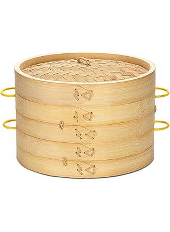20cm Round Steamer Basket Set for Dumplings Vegetables And Seafood - Image 1