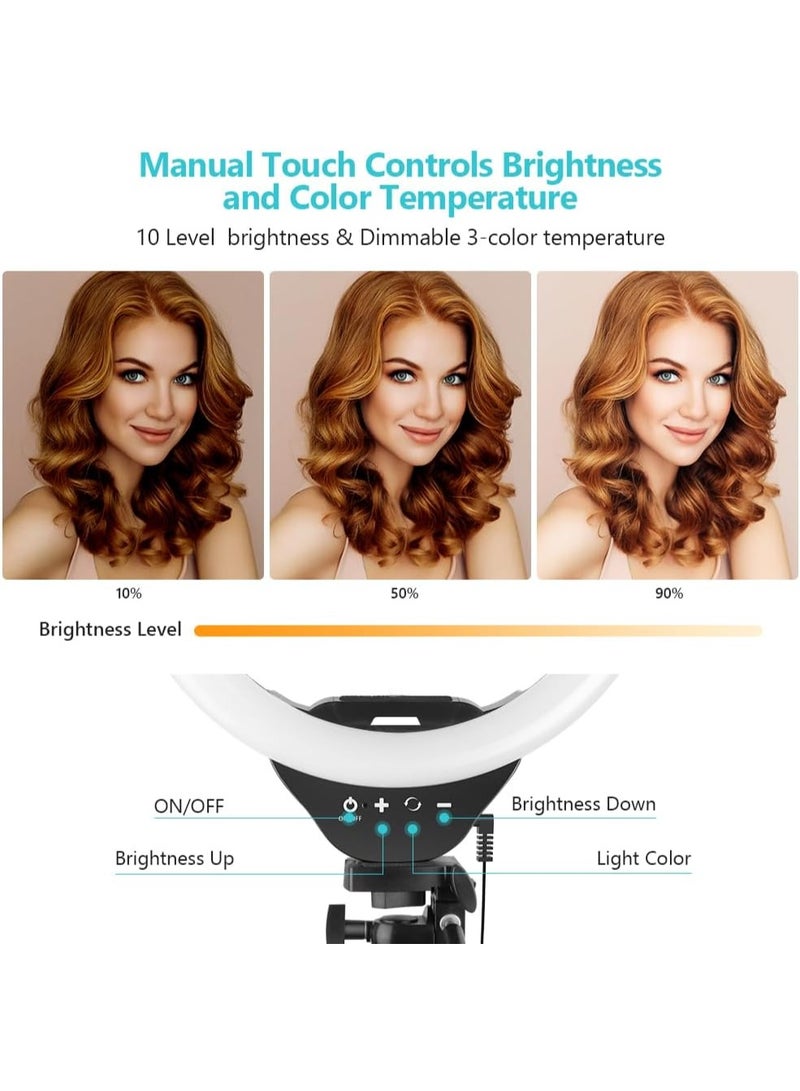 ANDOER 10" LED Ring Light with Tripod Stand & Phone Holder, Dimmable Multicolor Selfie Ring Light with Remote Shutter, Adjustable Desktop Tripod for TikTok, YouTube, Makeup, Zoom, Photography, Video Recording - Image 4