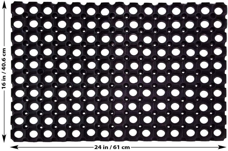 Status Contract Anti Slip Front Door Mat|(24''x16'') Living Room Rug for Entrance Doors|Rubber Floor Mats for Home | Essential Small Rugs for Office, Bedroom & Kitchen |(Black) - Image 3