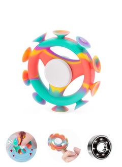 GIFT Silicone Sucker Fidget Spinners, Multicolor, Round, Fidget Spinner, Toys & Games, Casual, All Ages, Kids and Adults, Including Those with Sensory Needs  - Image 1