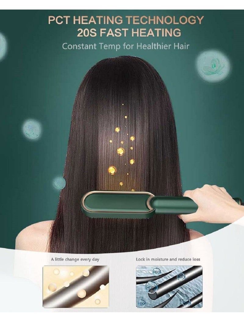 Hair Straightener Brush, Hair Straightening Iron Built with Comb, Fast Heating & 5 Temp Settings & Anti-Scald, Perfect for Professional Salon at Home Hair Styler - Image 3