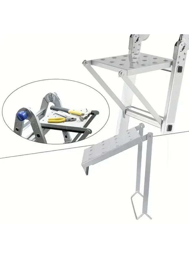 Heavy Duty 400LB Capacity Metal Ladder Attachment Non Slip Extendable Workbench System With Tool Tray 1 Piece Set - Image 2