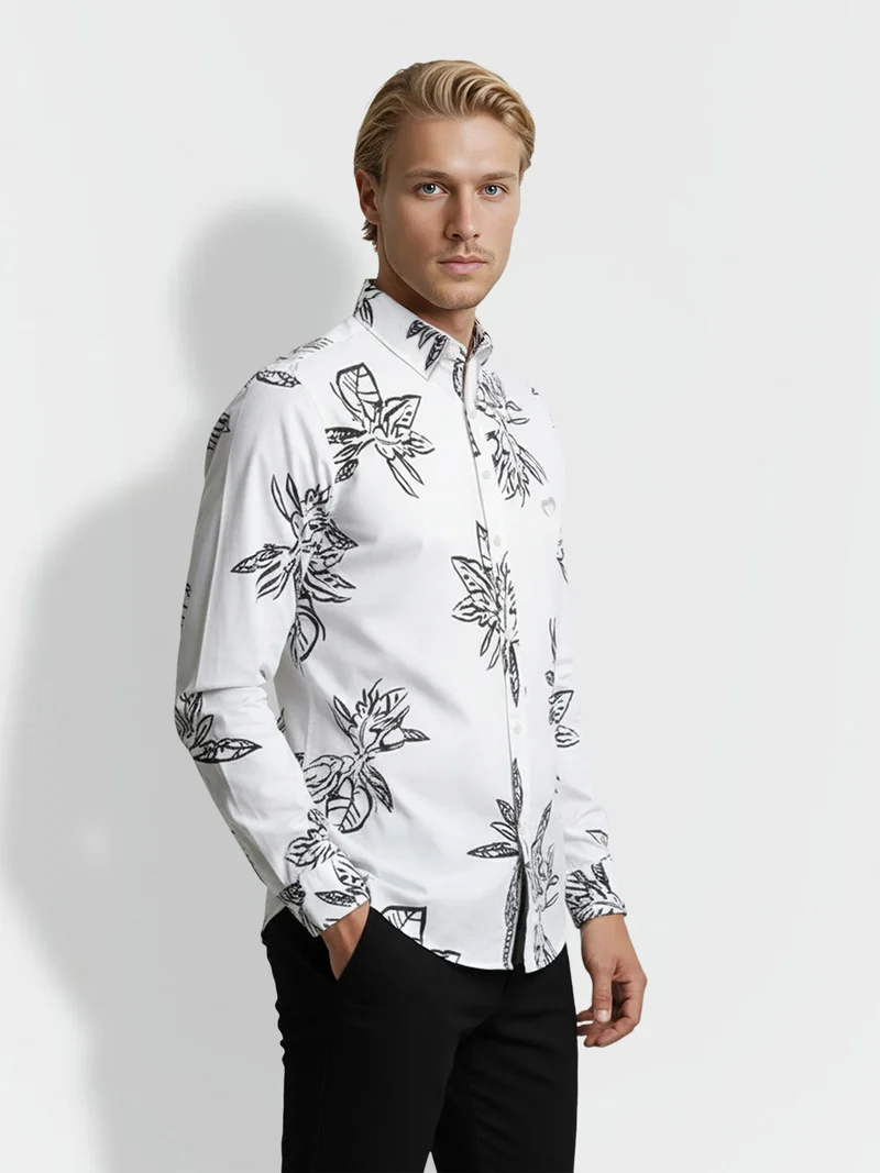 Being Human Men Slim Fit Floral Printed Casual Shirt
