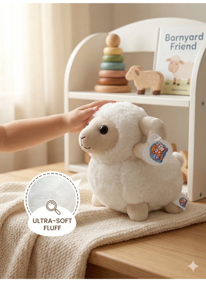 Fluffmals لعبة حيوانات محشوة فلوفمالز - خروف صغير 23 سم 15 سم | لعبة محشوة صغيرة لطيفة للأطفال | ناعمة للغاية وقابلة للعناق | لعبة ناعمة مناسبة للسفر للأطفال والرضع - Image 3