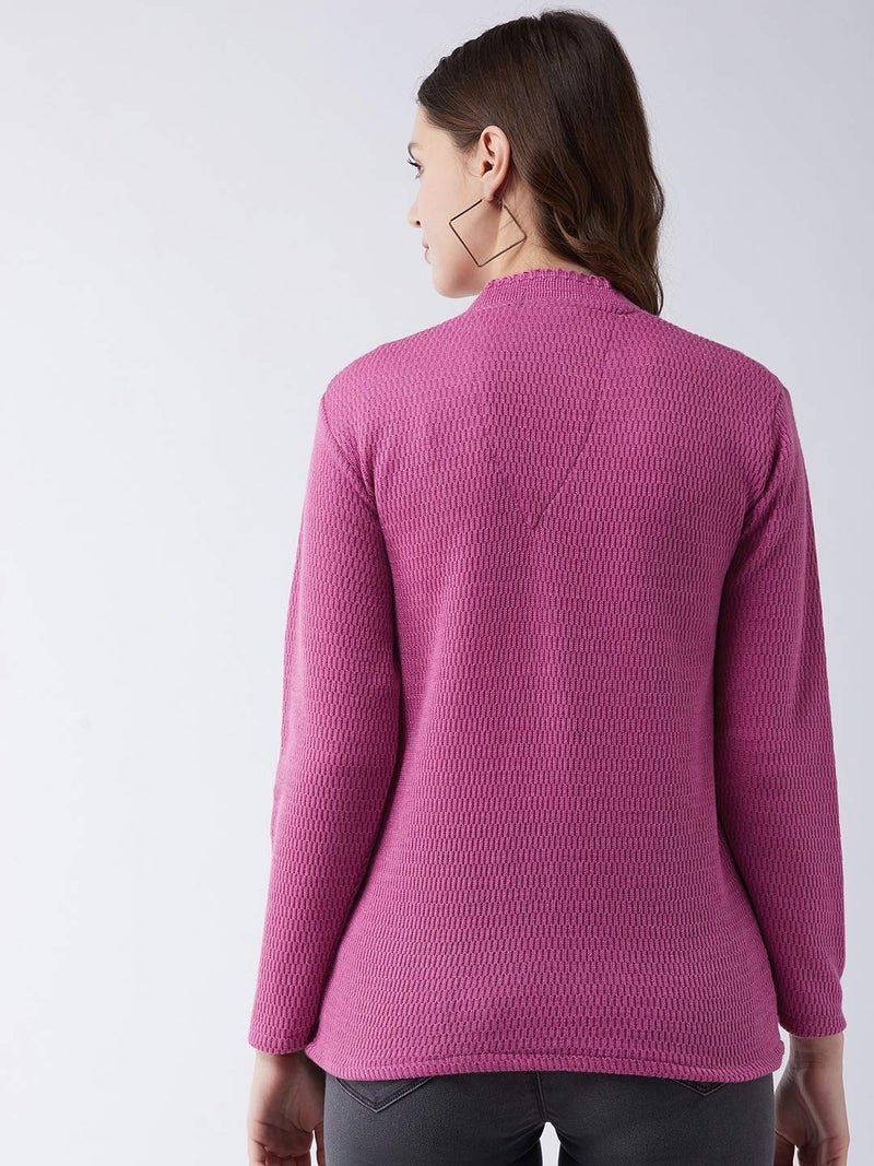 Pivl Women's Blended V-Neck Cardigan (PV502_Light Pink_Medium) - Image 5