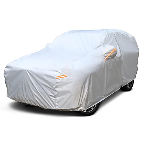 SEAZEN Car Cover 6 Layers, Waterproof SUV Car Cover with Zipper Door, Snowproof/UV Protection/Windproof, Universal Car Covers Breathable Fabric with Cotton (Length Up to 175") - Image 1