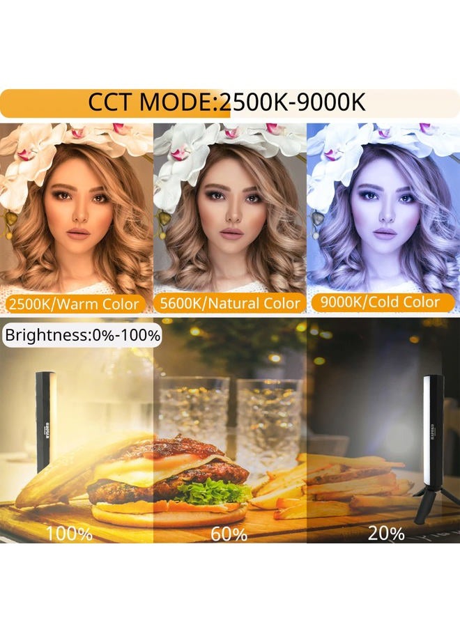 HAFOKO 2PACK W200 Handheld RGB Light Wand Video LED Lighting Handheld Light Photography Light Vlog w Magnetic CRI95+ 2500K-9000K Built-in Battery 3000mAh Compatible with Vlogging YouTube Living - Image 2