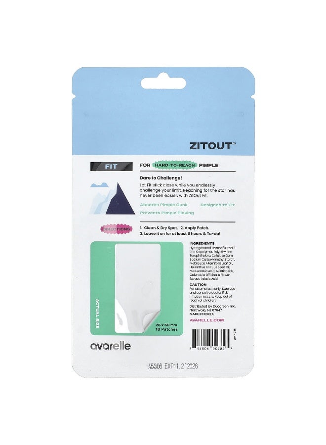 AVARELLE Avarelle, Zitout® Fit, Translucent Hydrocolloid Patch, 16 Patches  - Image 2