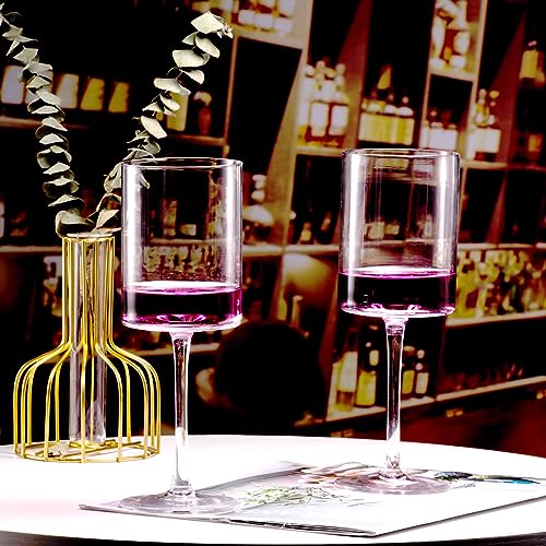 BACLIFE Wine Glasses Set of 4 - Hand Blown wine glass 15oz in Gift Packaging - Large White Wine Glass on Long Stem - Unique Modern Shape - For Wedding, Anniversary, Mother’s Day - Image 5