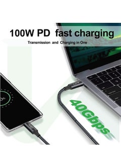 Livx Action Thunderbolt 4 Pro Type C Cable 100W Pd Charging 40GBPS Data Video Cable Braided Black Th 1.8 cm  - Image 5