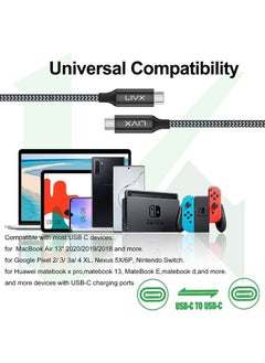 Livx Action Thunderbolt 4 Pro Type C Cable 100W Pd Charging 40GBPS Data Video Cable Braided Black Th 1.8 cm  - Image 4