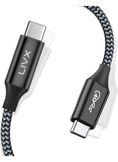 Livx Action Thunderbolt 4 Pro Type C Cable 100W Pd Charging 40GBPS Data Video Cable Braided Black Th 1.8 cm  - Image 1
