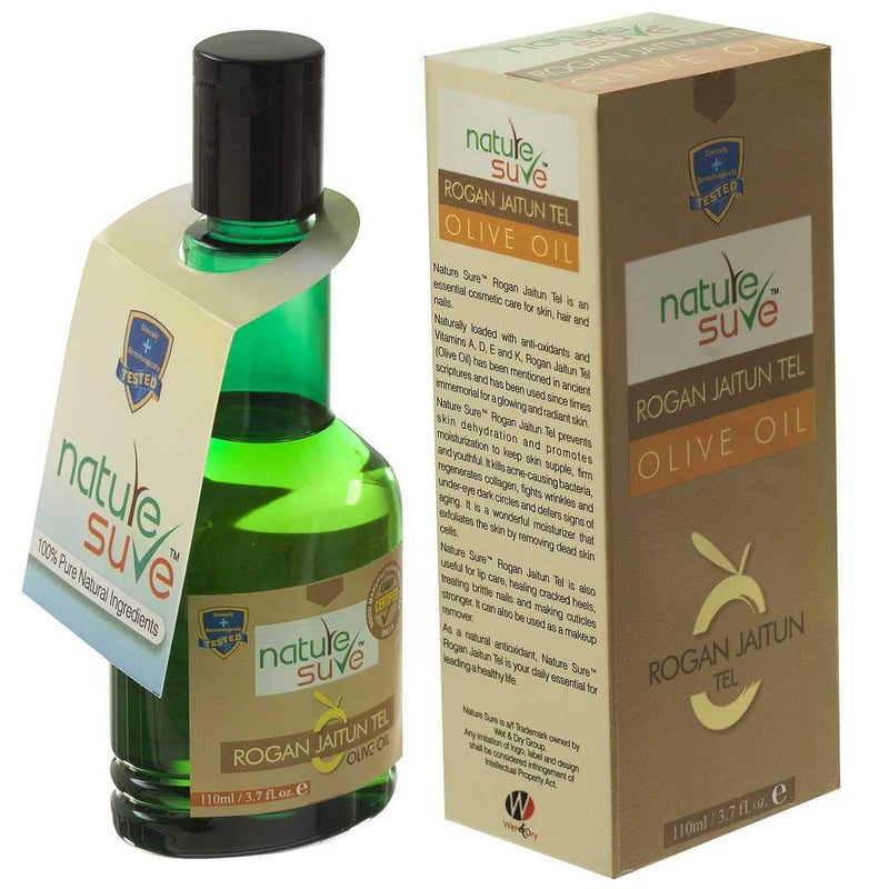 Nature Sure Rogan Jaitun Tail Olive Oil for skin hair and nails 3 Packs 110ml Each - Image 3