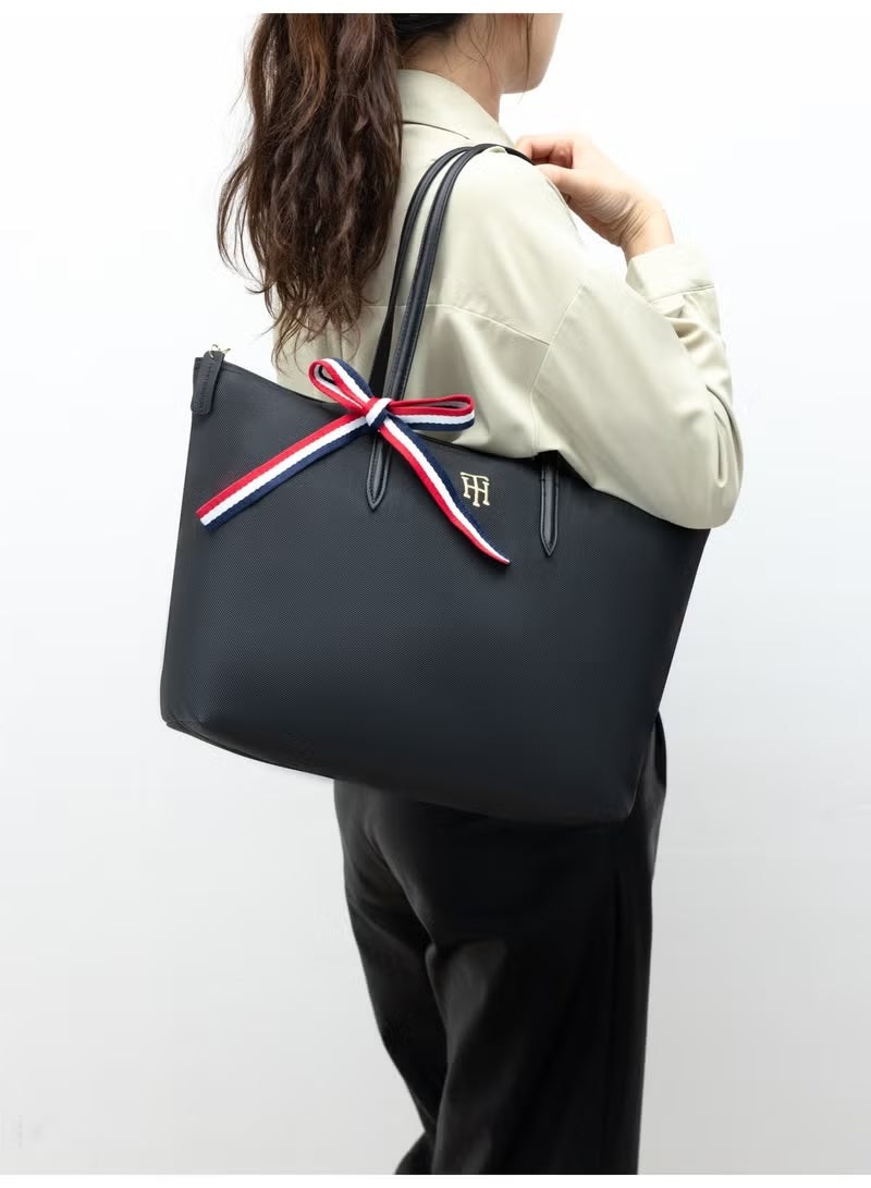 Tommy Hilfiger Denim Tommy Hilfiger Women's Tote Bags, Classic Fashion Versatile Signature Tape Large Capacity Shoulder Bag Handbag for Travel, Work, Gym, - Image 4