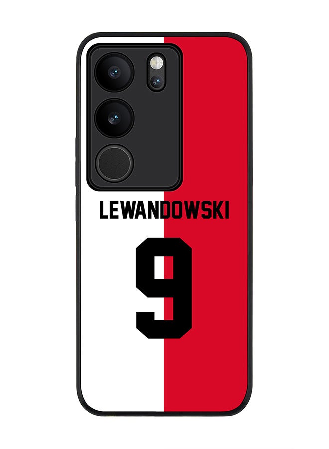 Stylizedd Rugged Black Edge case for Vivo V29 / Vivo V29 Pro / Vivo S17,Slim fit Flexible Cover - Football Team - Poland, Player Name - Lewandowski - Image 1