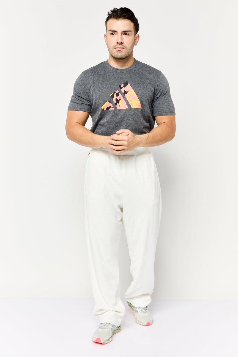 Adidas Men Sportswear Fit Basketball Velour Pants, White  - Image 2