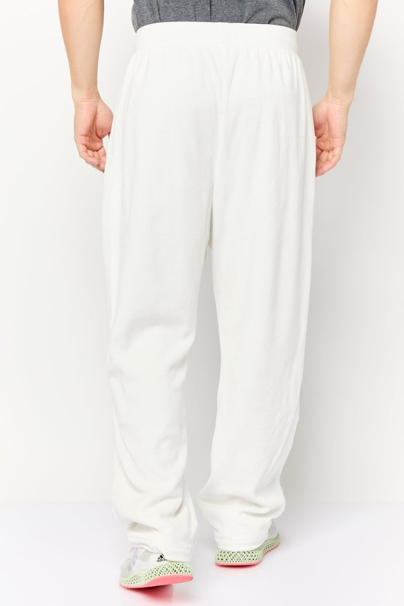 Adidas Men Sportswear Fit Basketball Velour Pants, White  - Image 4