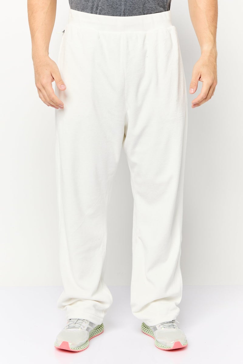 Adidas Men Sportswear Fit Basketball Velour Pants, White  - Image 1