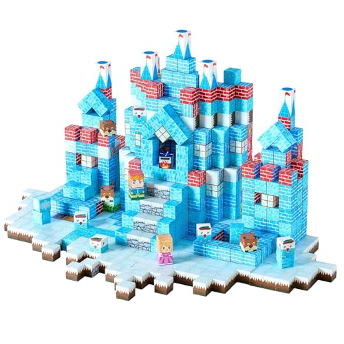 VEVOR Magnetic Blocks 150 PCS Glacier Castle Set Magnetic Building Cubes for Kids STEM Montessori Sensory Toys for Christmas Birthday Gift Construction Stacking Toy for 3 Years Old Boys Girls - Image 1