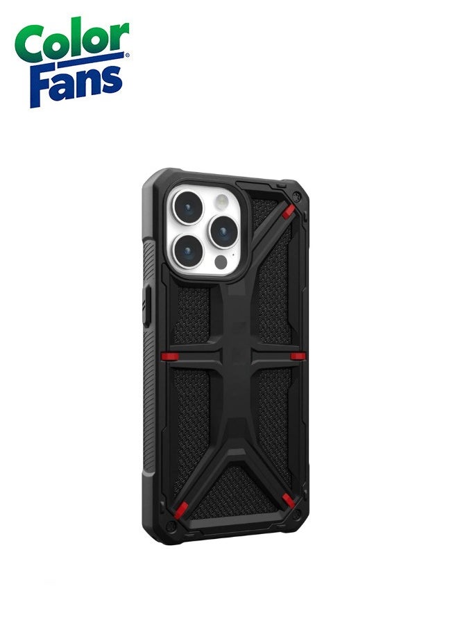 Color Fans - Apple iPhone 14 Pro Max Case,Monarch Kevlar® Rugged Heavy Duty Dropproof Protective Cover - Black - Image 1