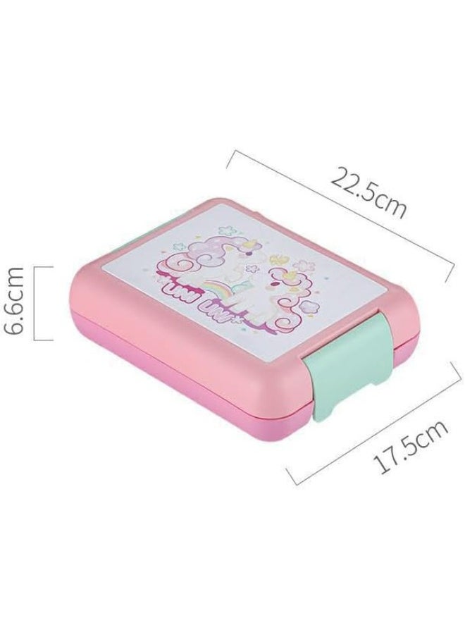 Twisoo - Twisoo Kids Dino Bento Box - 4 Compartments, Leak-Proof, BPA-Free, Portable with Handle, Dishwasher Safe, Tiffany ( Unicorn) - Image 1