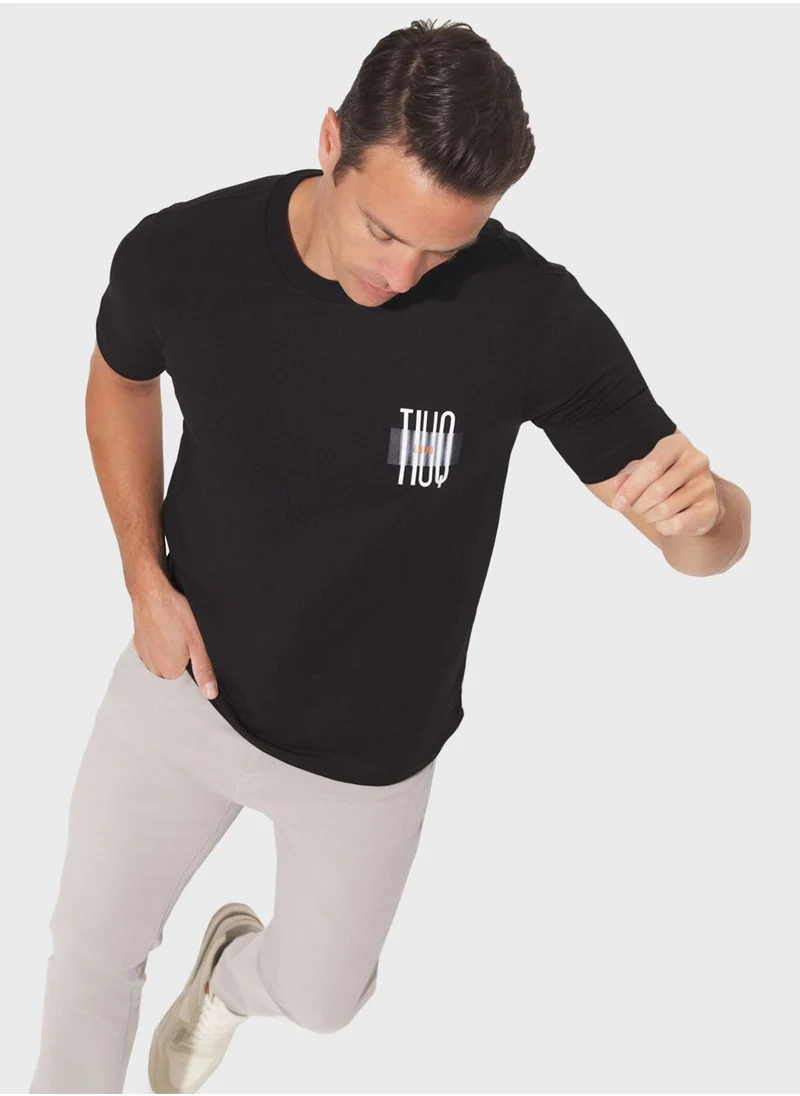 جون Printed  Crew Neck  Regular Fit  T-Shirt