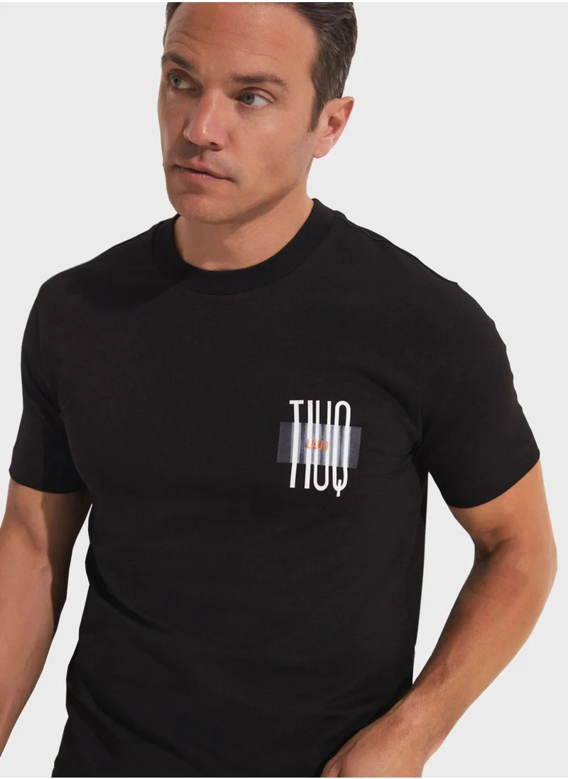 جون Printed  Crew Neck  Regular Fit  T-Shirt