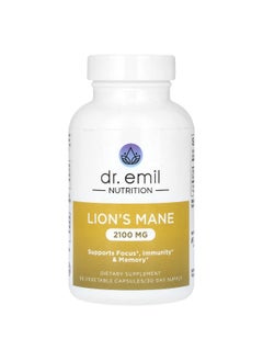 DR EMIL NUTRITION Dr. Emil Nutrition, Lion's Mane, 2,100 mg, 90 Vegetable Capsules (700 mg per Capsule)  - Image 1