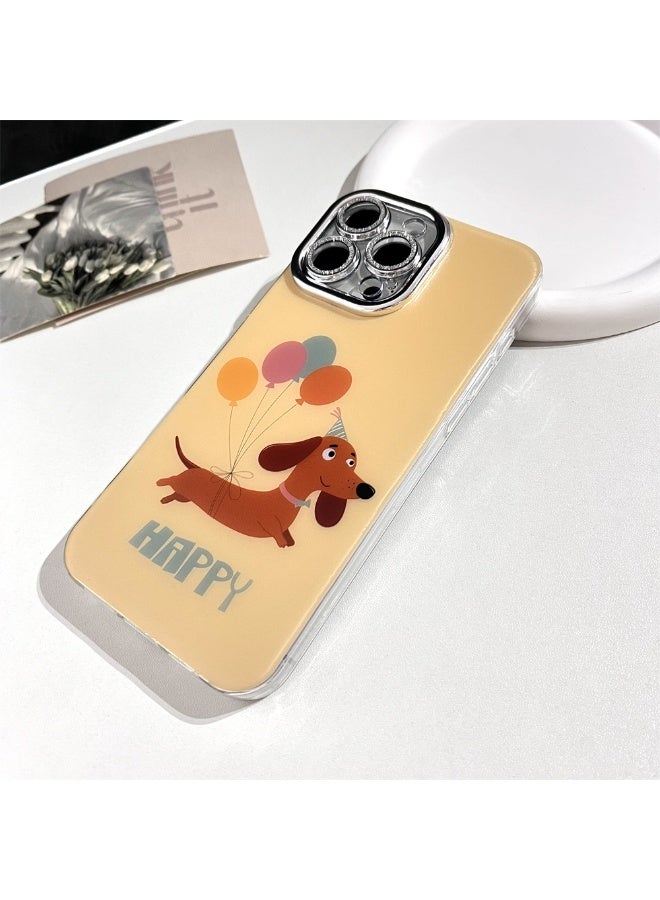 NIBEMINENT Cute Balloon Puppy Protective TPU Case Cover For iPhone 16 Pro Clear - Image 1
