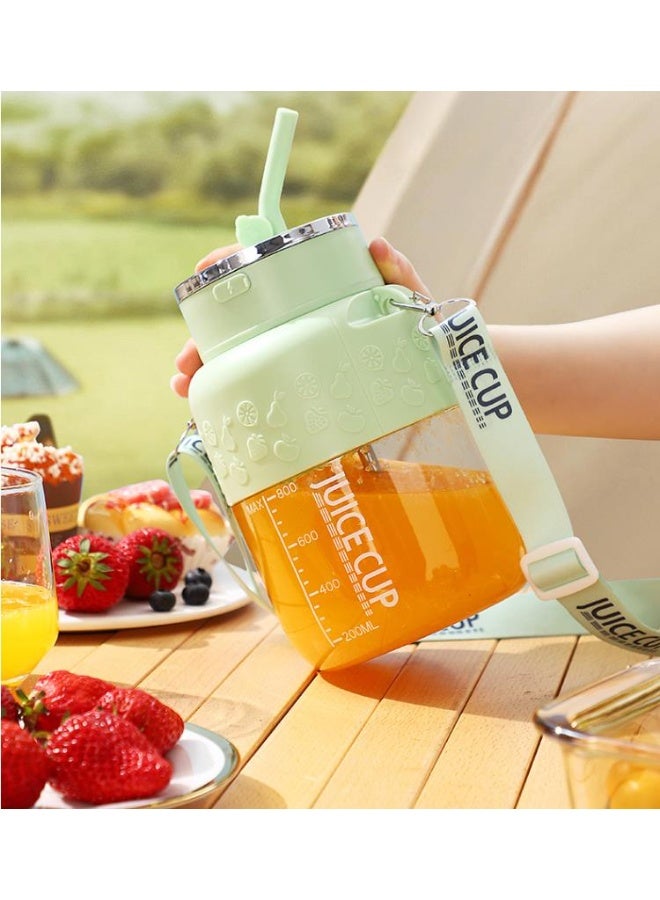 Golden Multi -Functional Electrical Juice, Compressed Design with 10 Blades, with Straw and PP Food Degree for Easy Cleaning and Mixing, Rechargeable, Comfortable and Fast, Suitable for Travel, Outdoor, Offices, 800 ML(K2) - Image 1