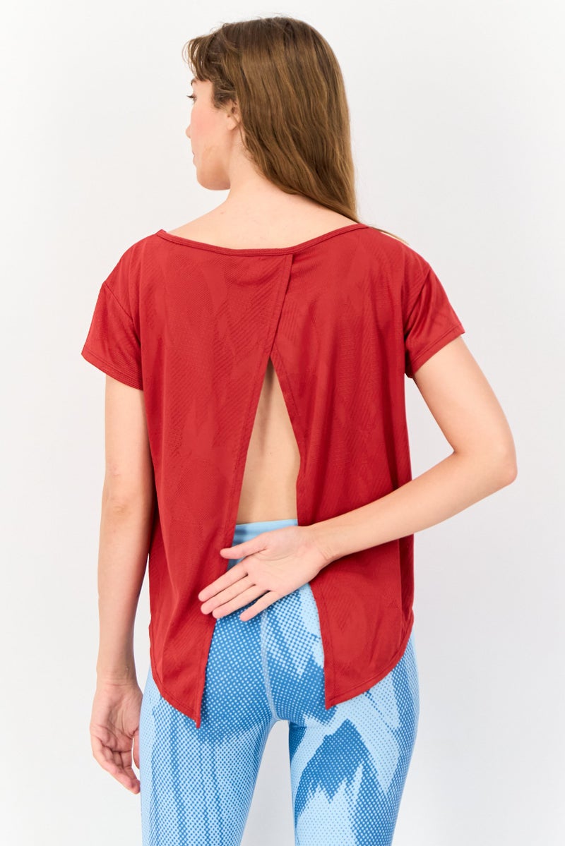 asics Women Sportswear Fit Short Sleeve Training T-shirt, Red - Image 3