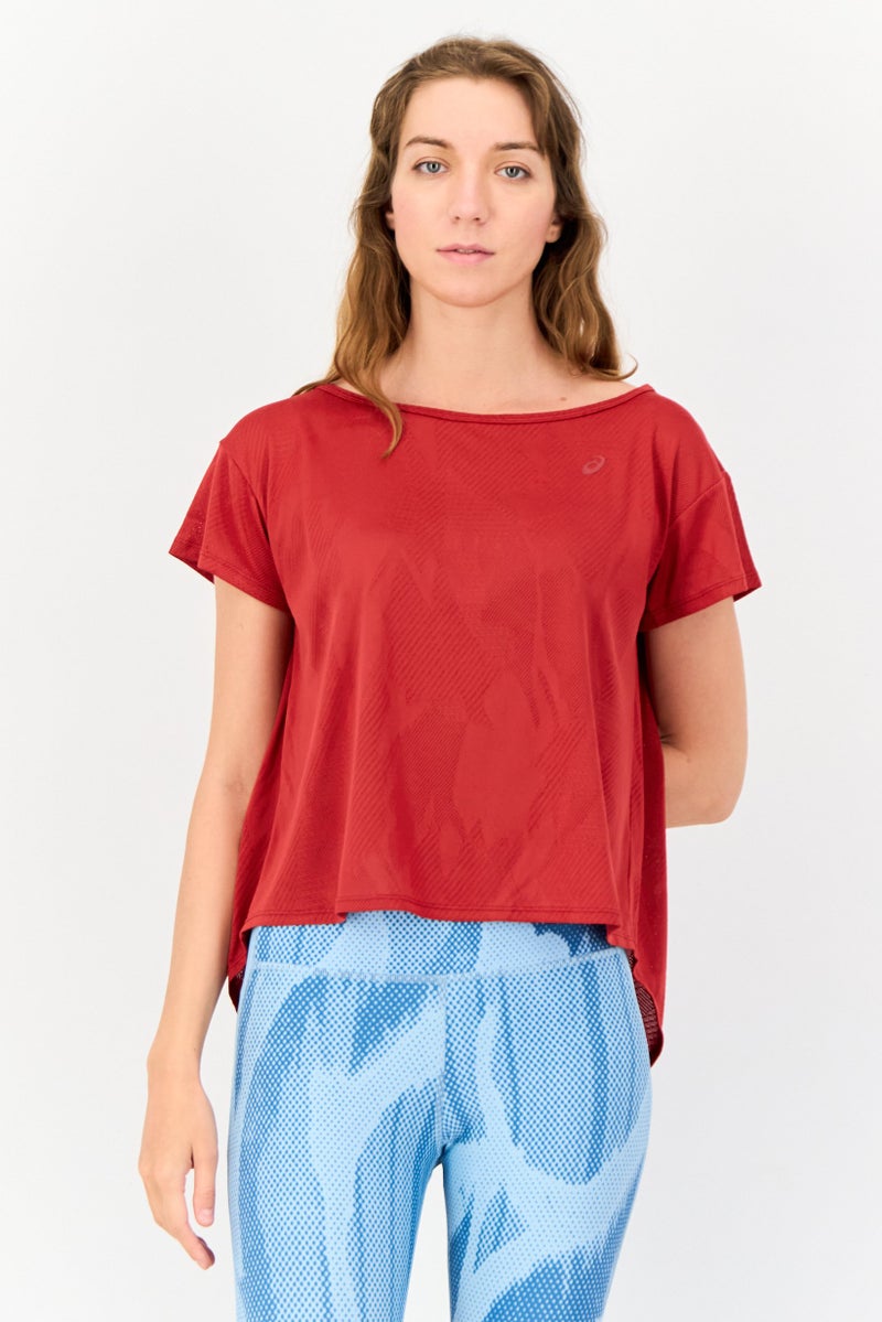 asics Women Sportswear Fit Short Sleeve Training T-shirt, Red - Image 1